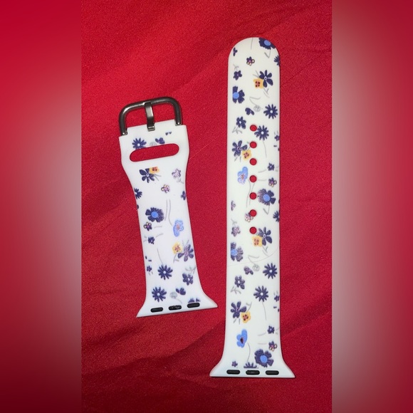 SOLD NEW WATCH BAND WHITE FLORAL PRINT SIZE 48 x 40Mm NEVER USED - Picture 6 of 7